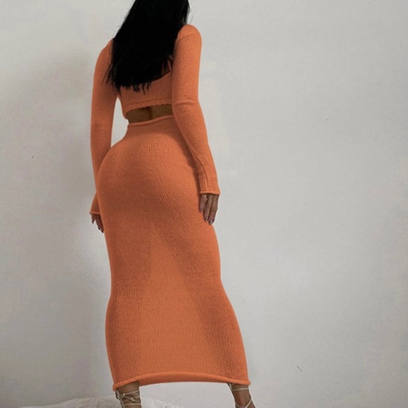 2PC Backless Knit Dress - Picture 4 of 12